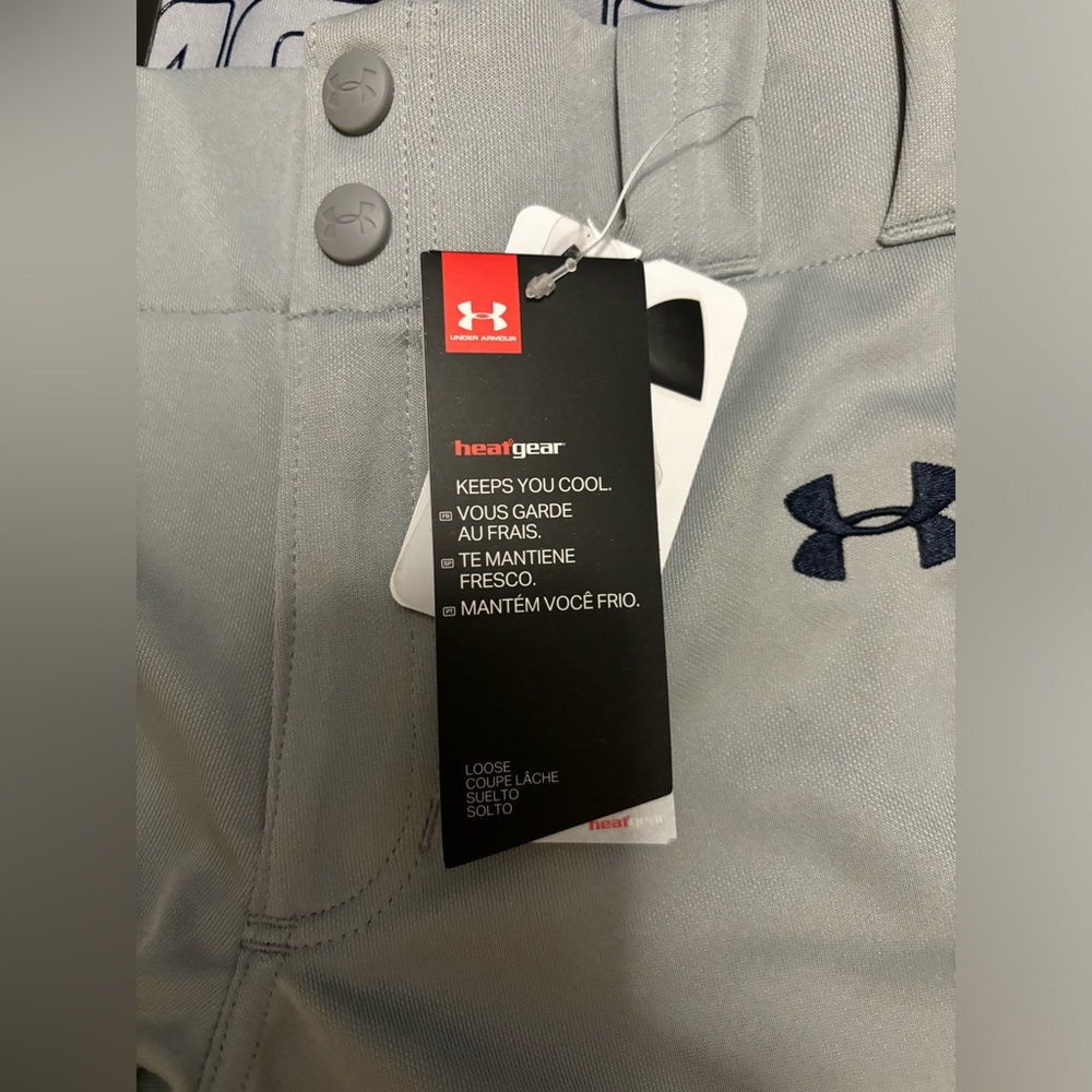 Under Armor Boys Youth Large Baseball Pants - Gray